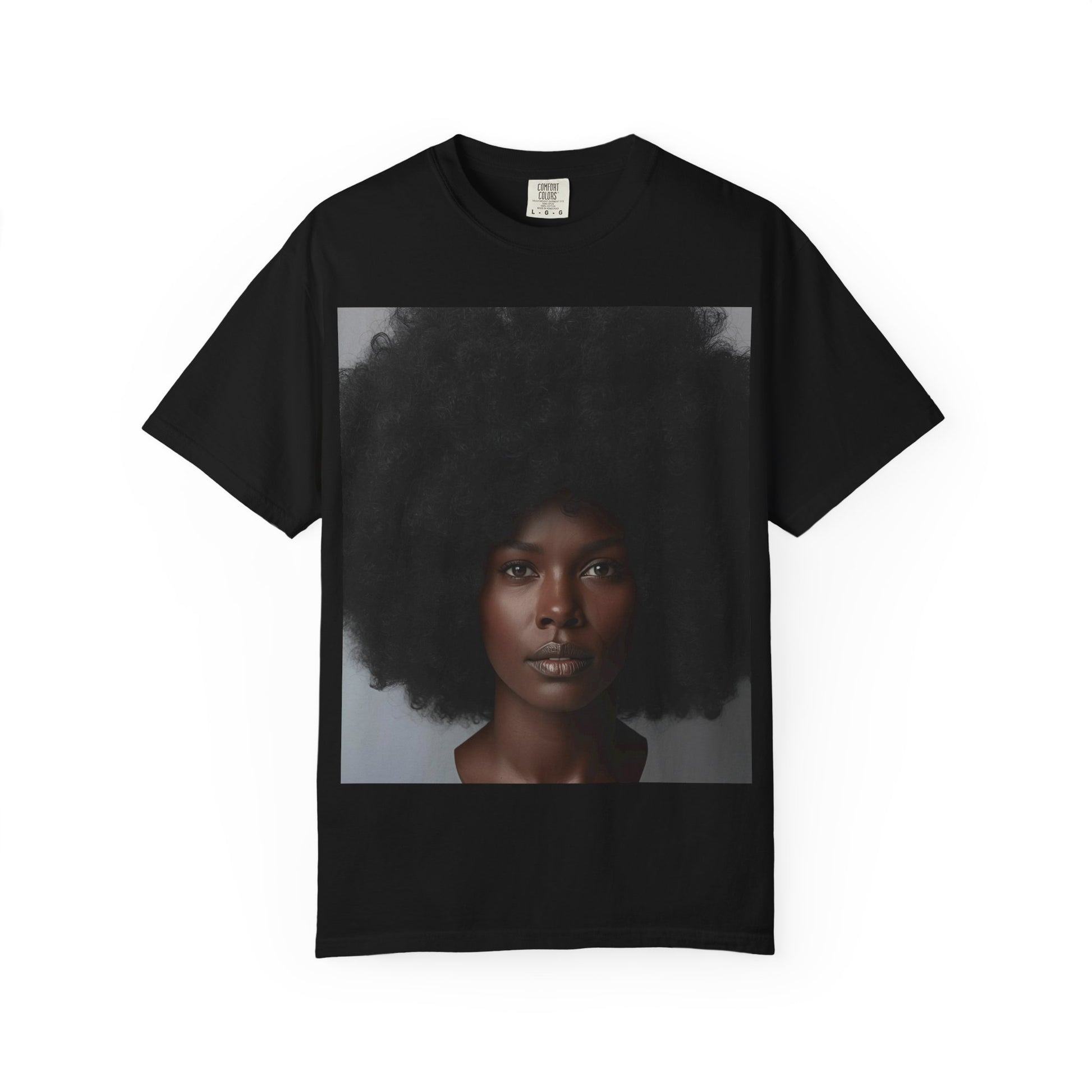 African Big Bold Afro Unisex Garment-Dyed T-shirt, Afro Aesthetic Tee, Gift for Her, Statement Shirt, Casual Fashion, Inspiration Top