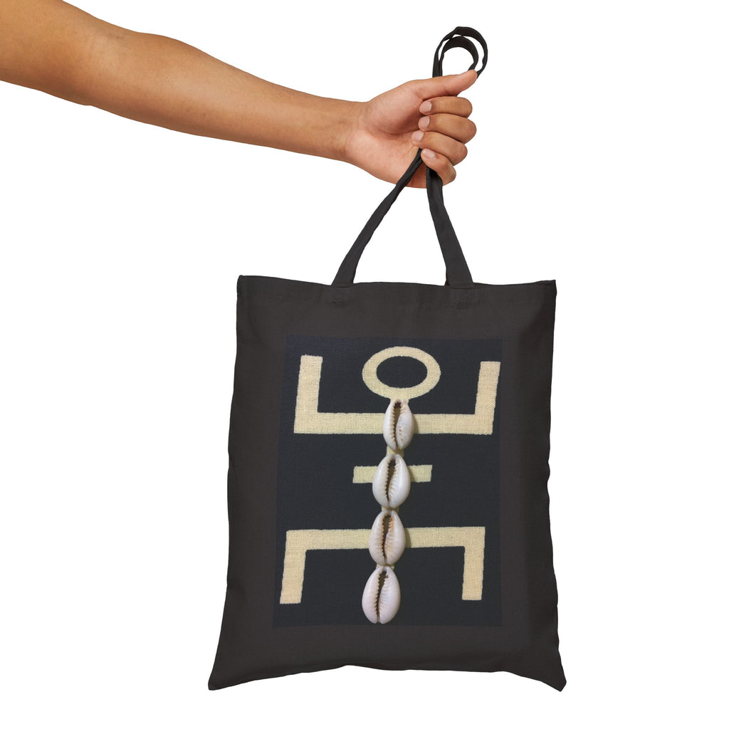 African Cowrie Shell Cotton Canvas Tote Bag - Eco-Friendly, Boho Chic, Perfect for Shopping, Gifts, Everyday Use, Casual Outings