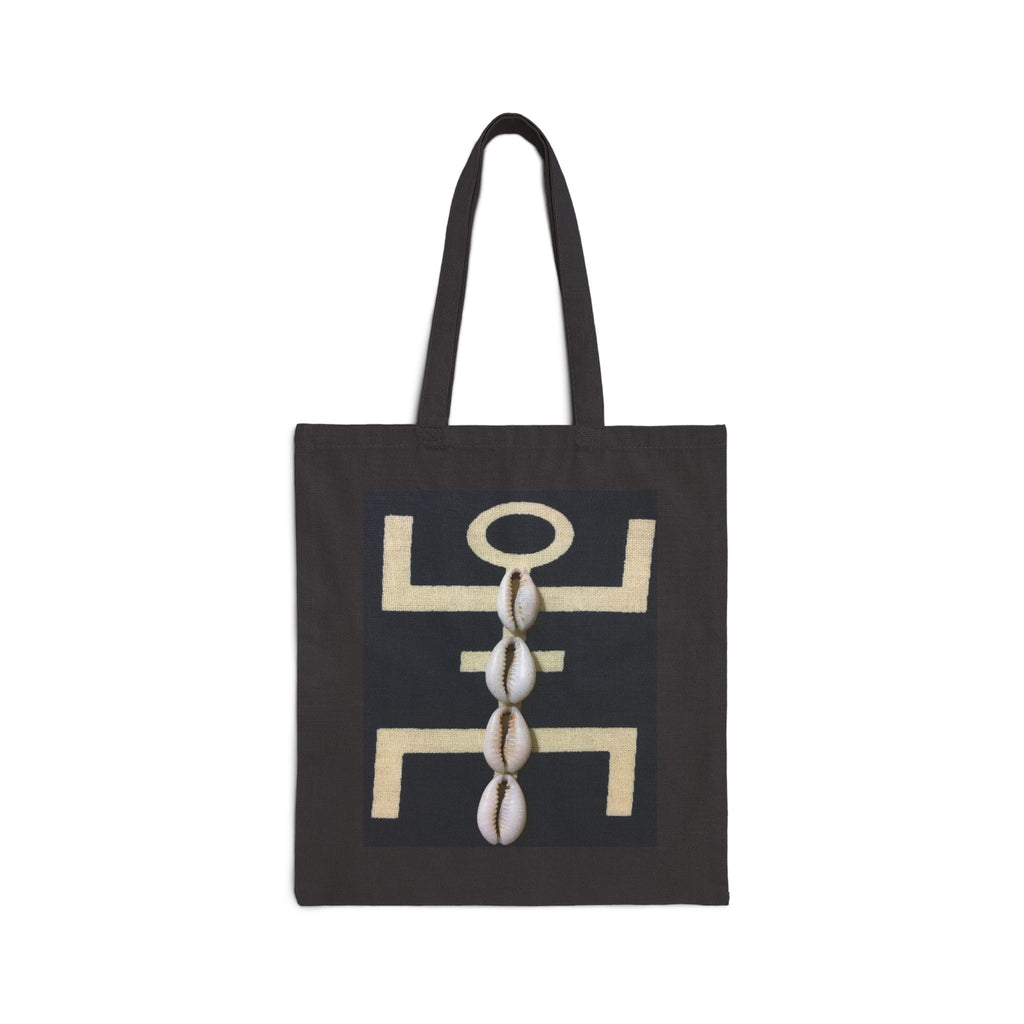 African Cowrie Shell Cotton Canvas Tote Bag - Eco-Friendly, Boho Chic, Perfect for Shopping, Gifts, Everyday Use, Casual Outings