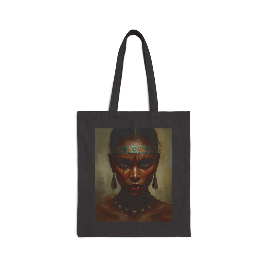 Bohemian Tribal Art Tote Bag, Yoga Bag, Eco-Friendly Shopping Tote, Gift for Her, Black Canvas Bag,