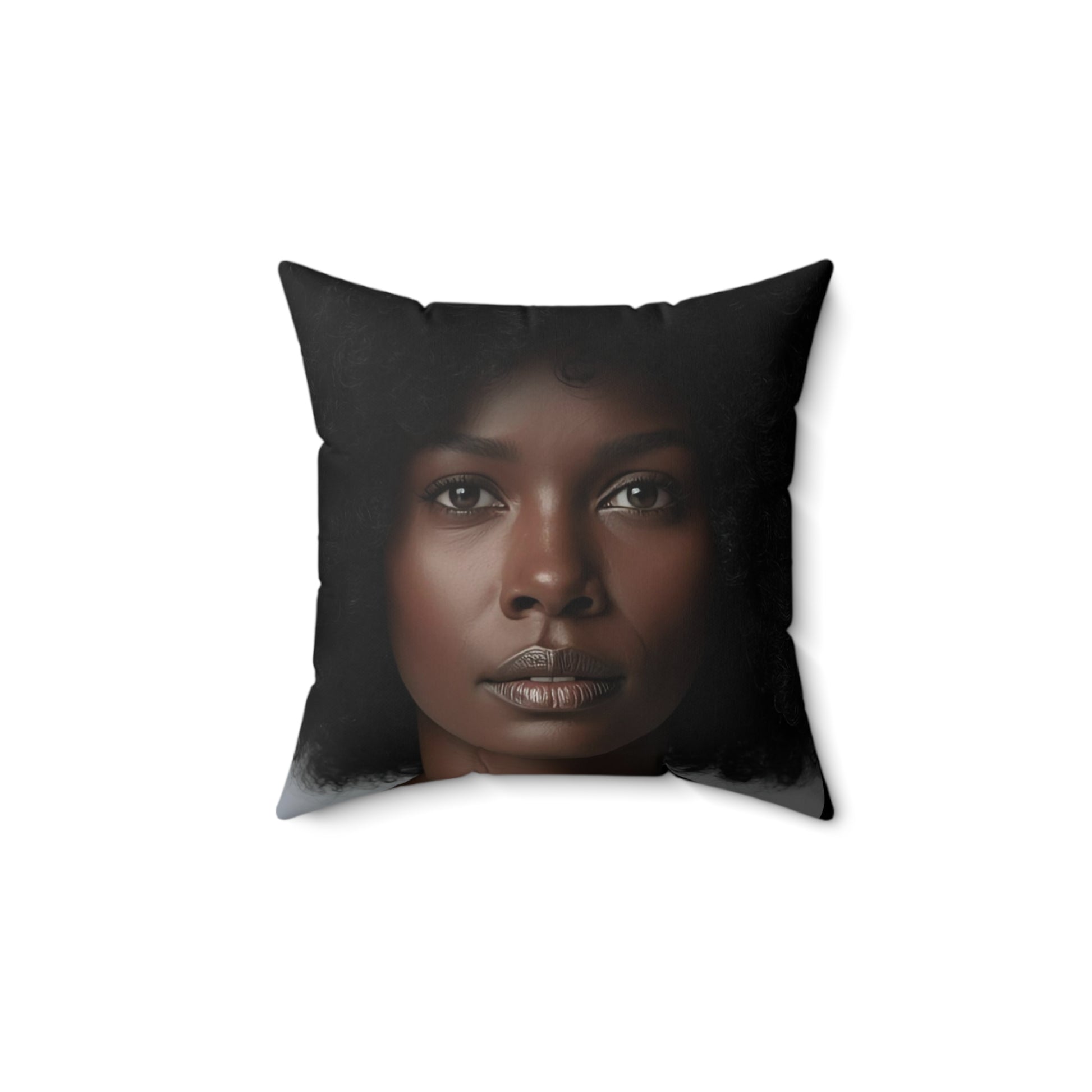Elegant Beauty Afrocentric Square Pillow, 14X14" Home Decor, Living Room Accent, Black Art Pillow, Gift for Her, Cultural Decor
