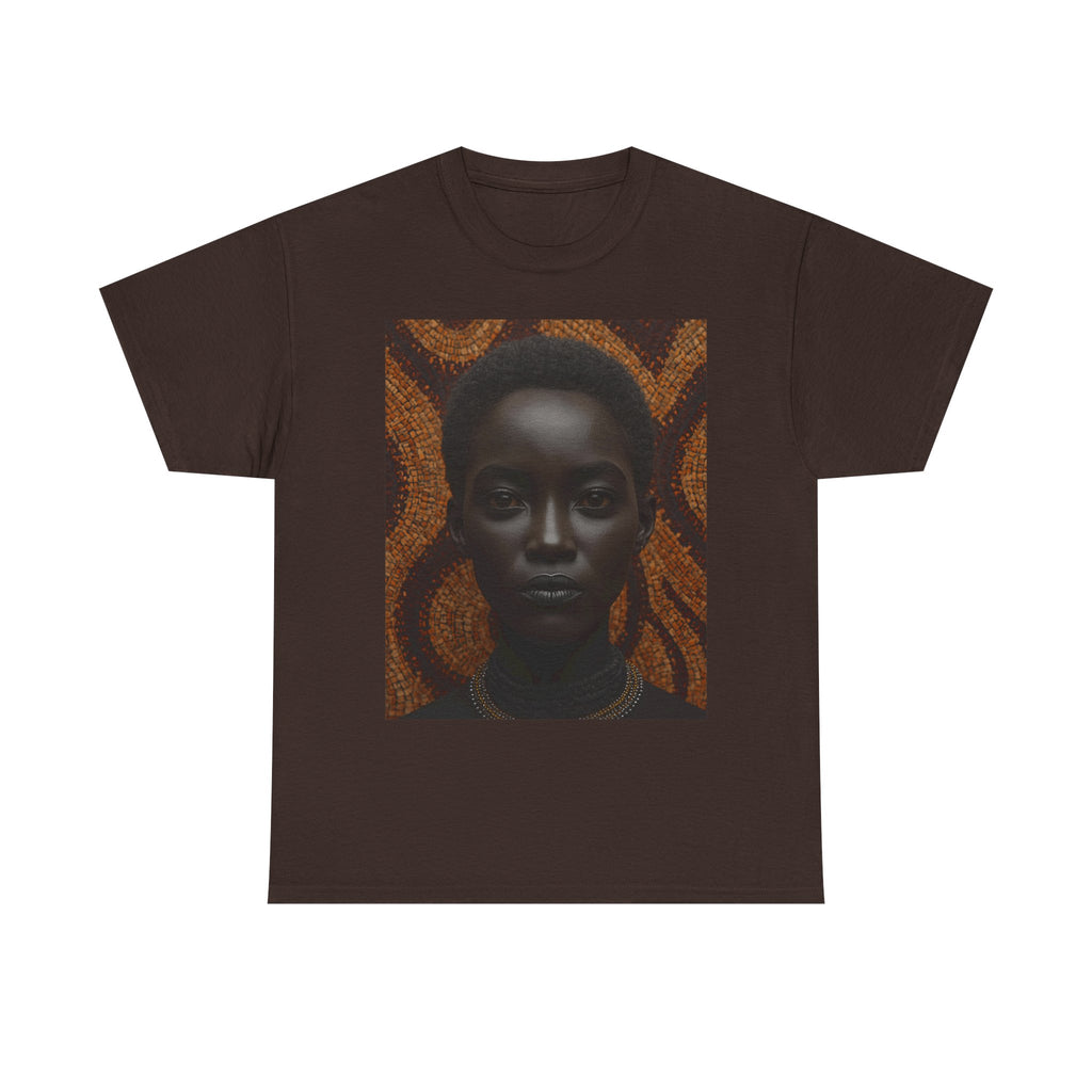 African Beauty Cultural Art Tee - Unisex Heavy Cotton Shirt, Ethnic Fashion Statement, Unique Gift for Art Lovers, Afrocentric Apparel, Everyday Wear