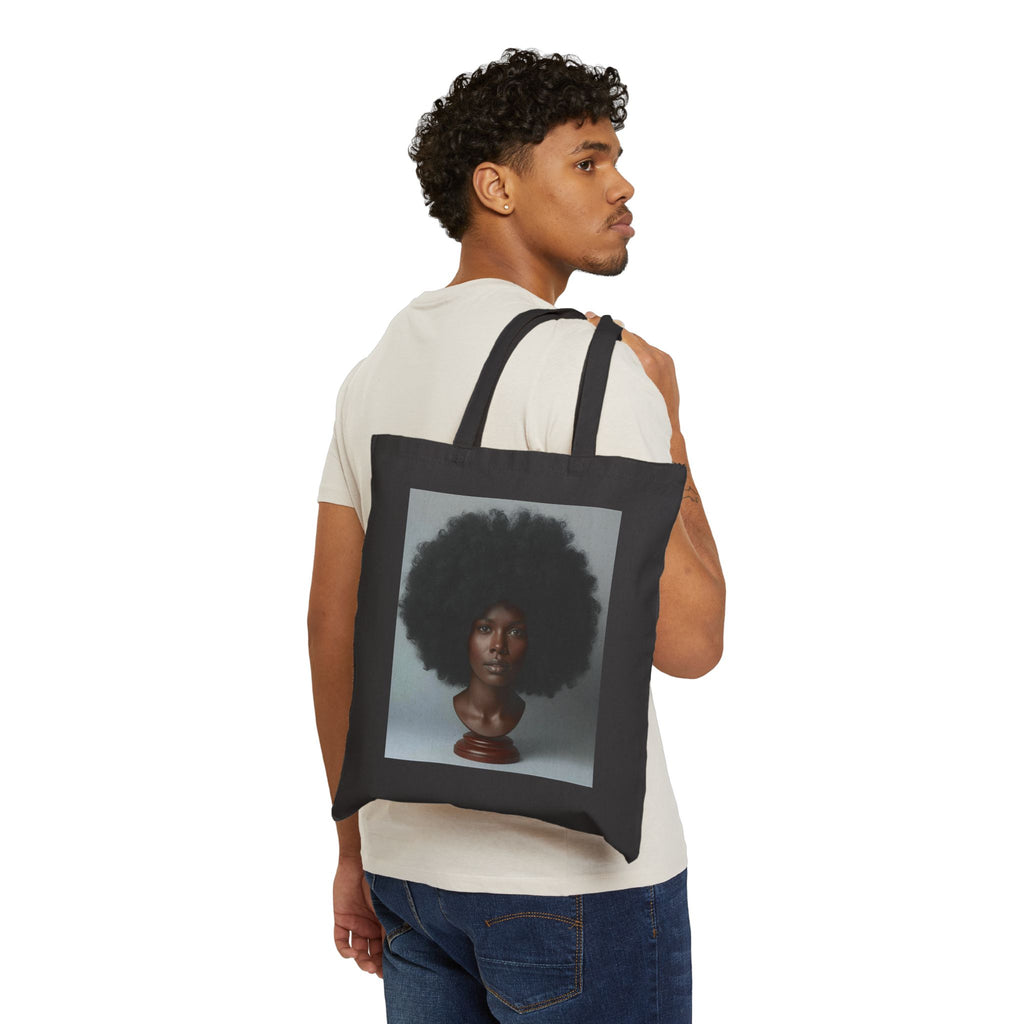 Bold African Afro Art Cotton Canvas Tote Bag, Eco-Friendly, Gift for Her, Stylish Grocery Bag, Unique Fashion Accessory
