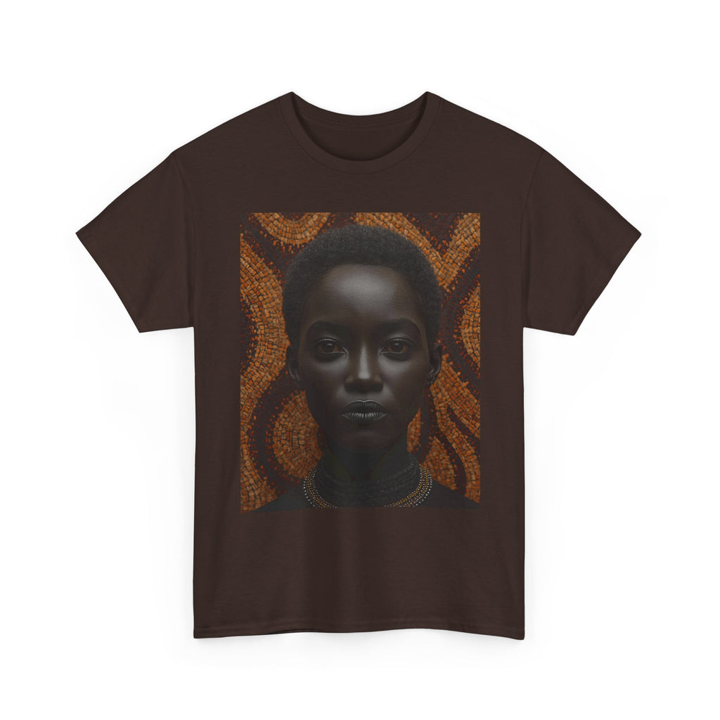 African Beauty Cultural Art Tee - Unisex Heavy Cotton Shirt, Ethnic Fashion Statement, Unique Gift for Art Lovers, Afrocentric Apparel, Everyday Wear