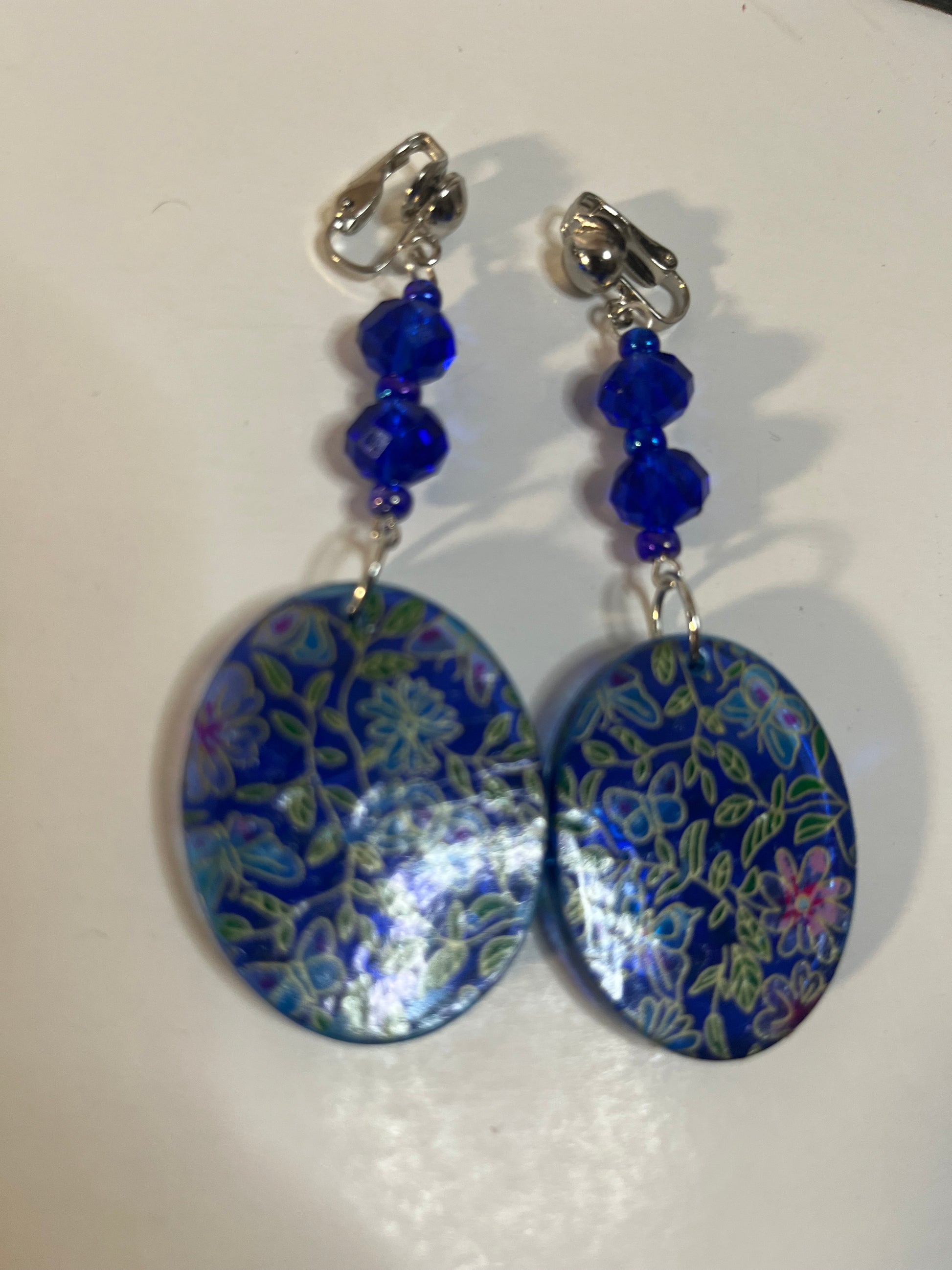 Wood Metal & Resin Clip On Earrings 4 Pair Dangles 3-4" Boho Hippie USA Made G4