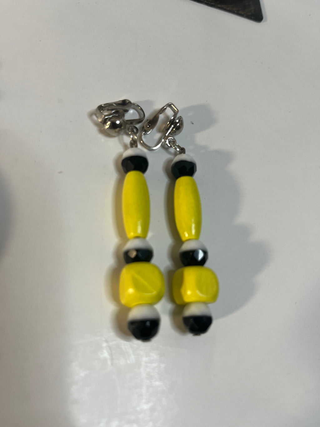 Wood Metal & Resin Clip On Earrings 4 Pair Dangles 3-4" Boho Hippie USA Made G4