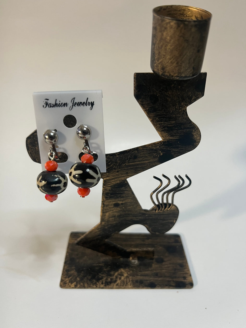 Cowrie Shells, Bone, Resin Clip On Earrings 4 Pair Dangles 1"- 1.5" USA Made G10
