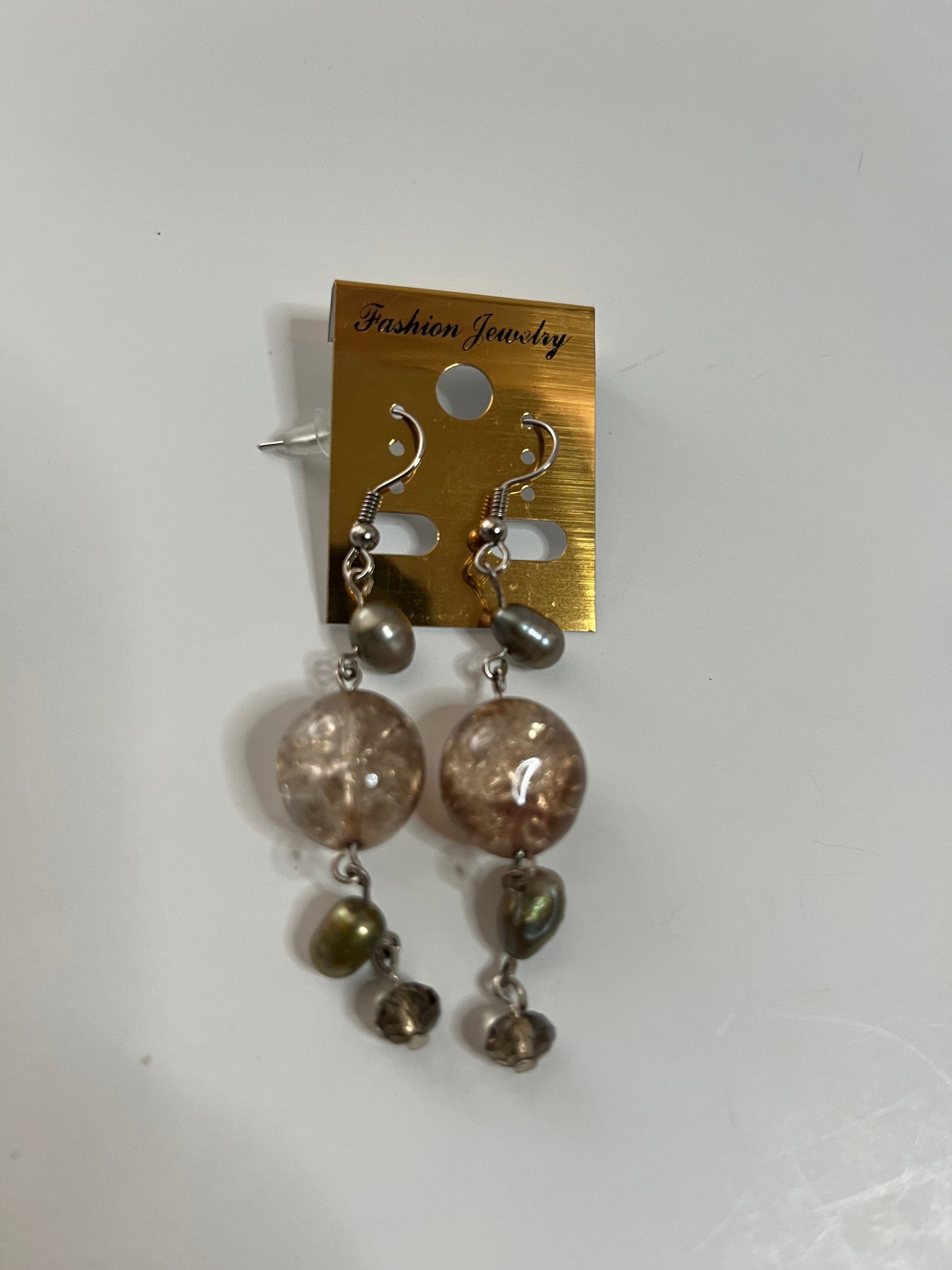 Pierced Earrings 4 Pair Dangles 1" -2" Classics Smoke Glass USA Made H2