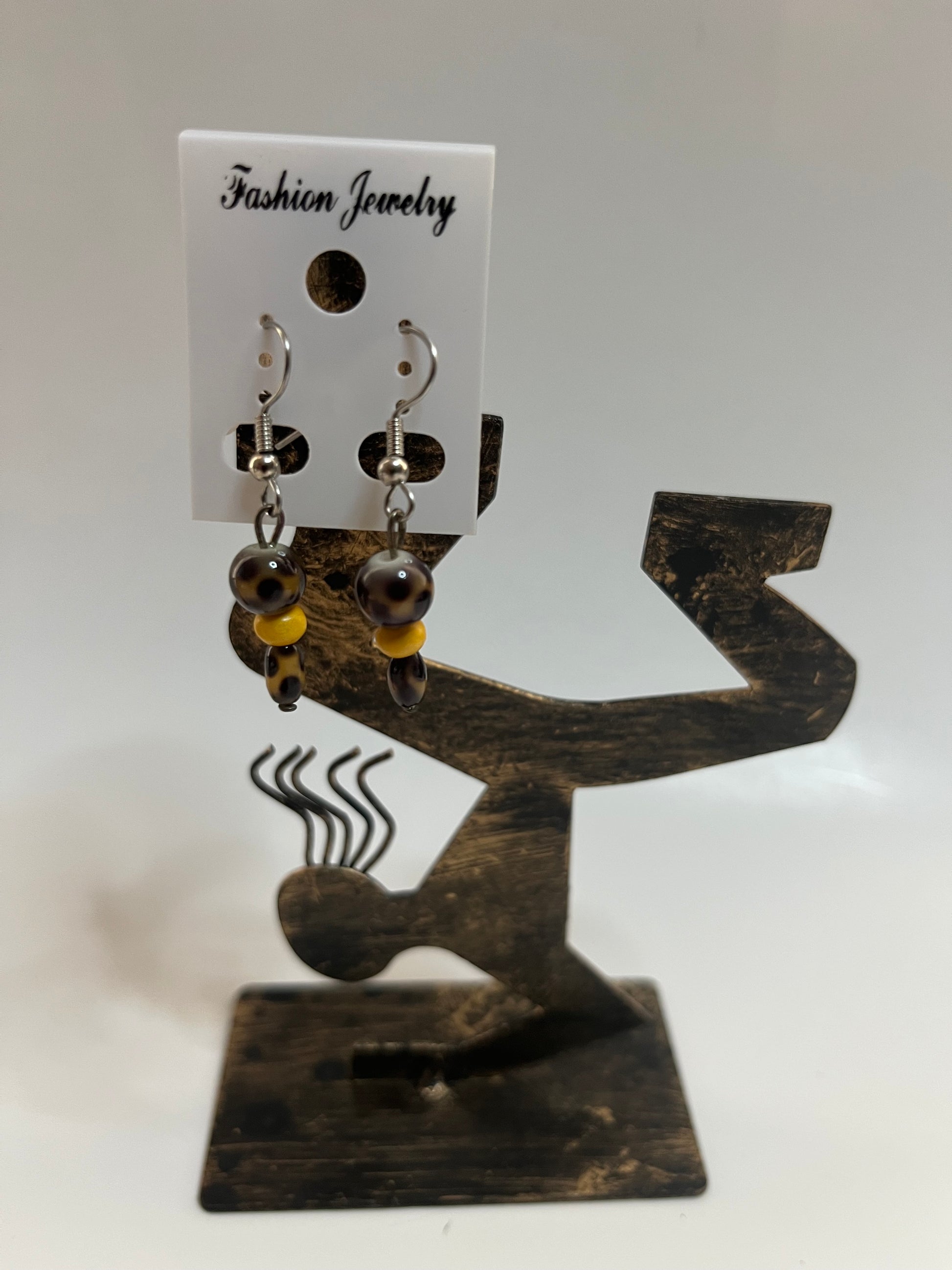 Resin Pierced Earrings 4 Pair Dangles 1" USA Made H6