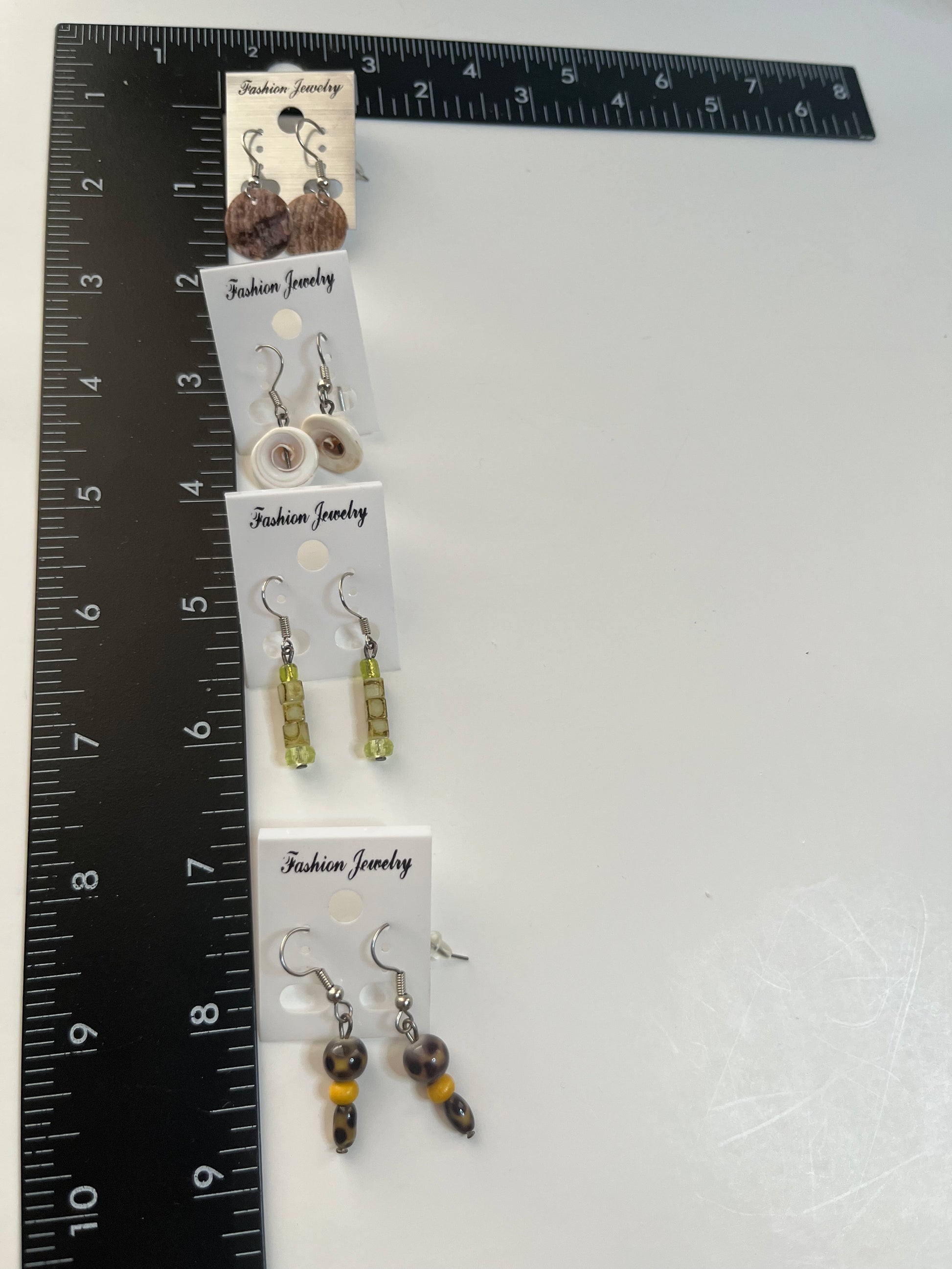 Resin Pierced Earrings 4 Pair Dangles 1" USA Made H6