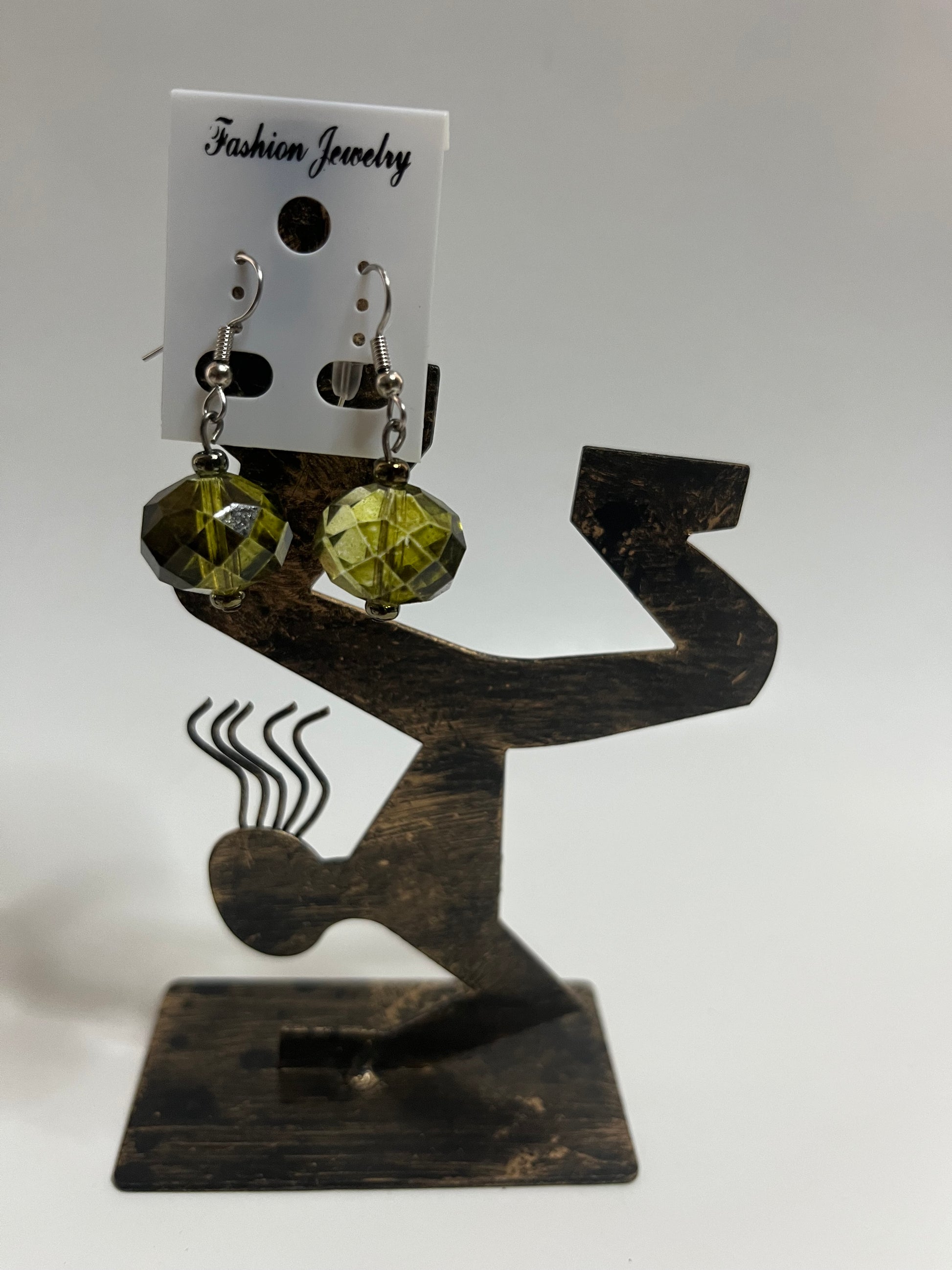 Resin Clip On Earrings 4 Pair Dangles 1" USA Made H9