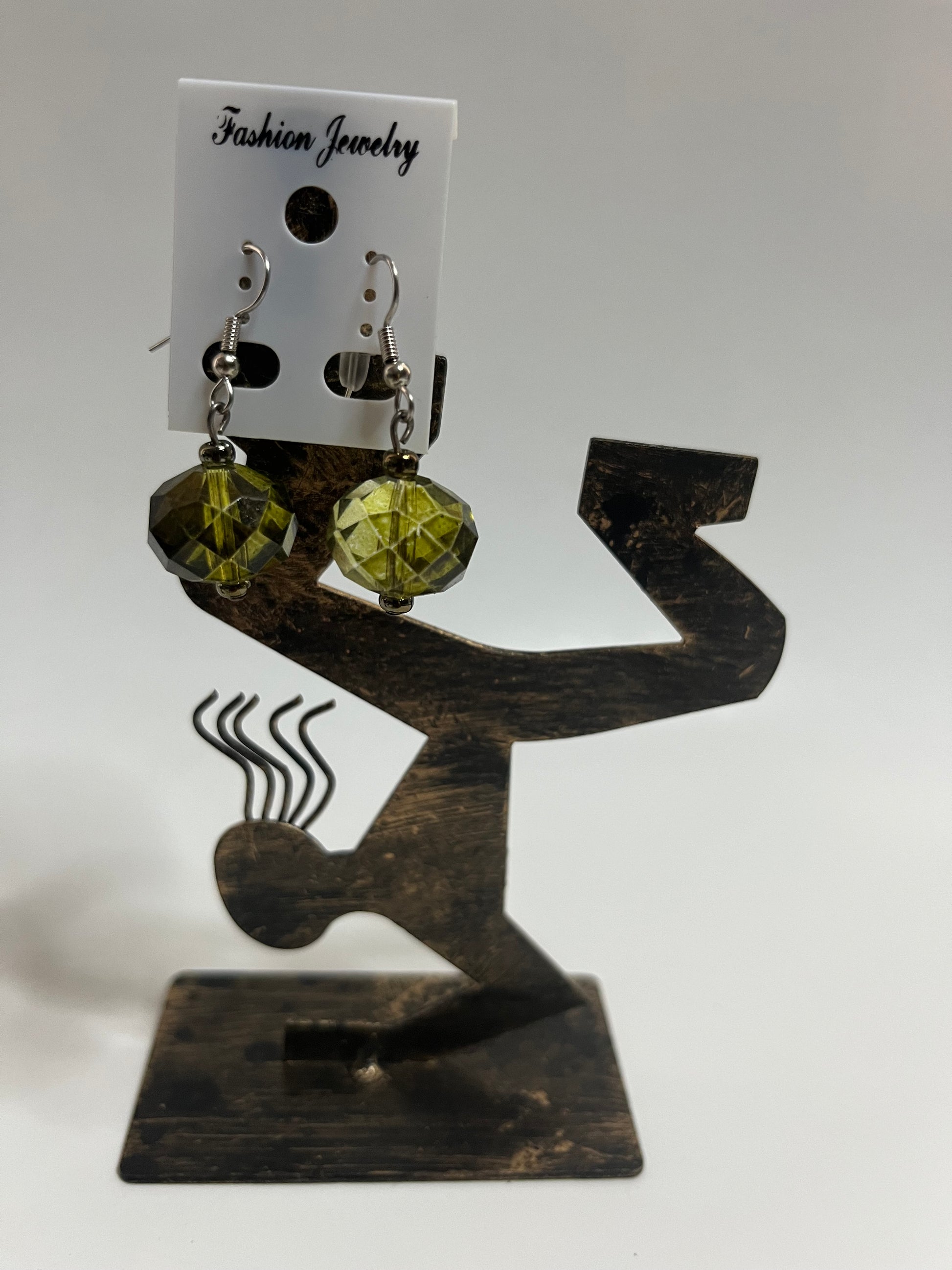 Resin Clip On Earrings 4 Pair Dangles 1" USA Made H9