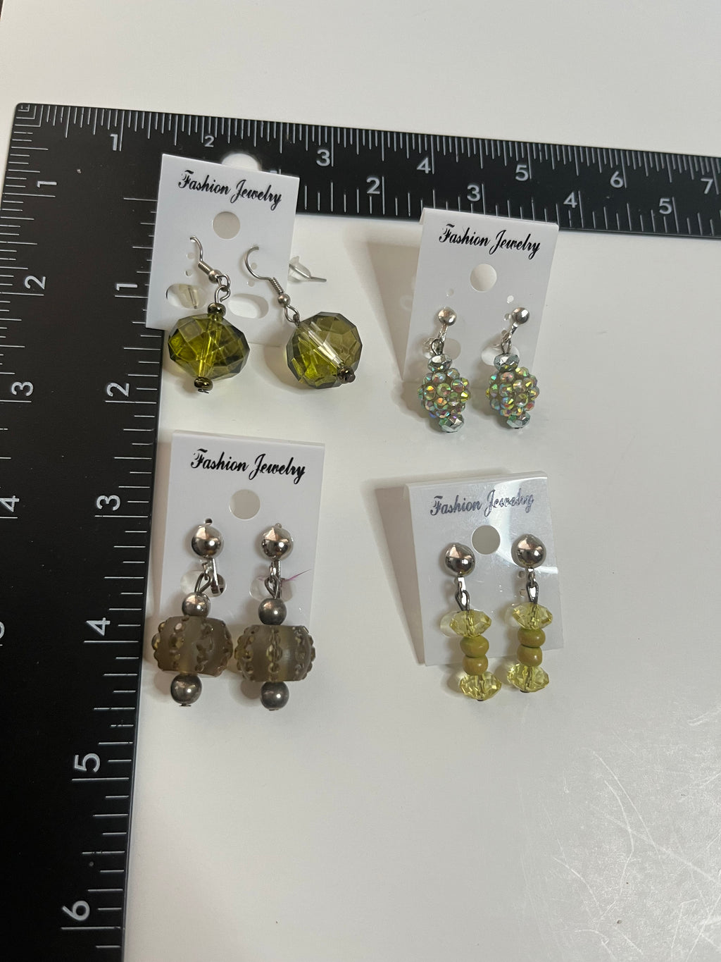 Resin Clip On Earrings 4 Pair Dangles 1" USA Made H9