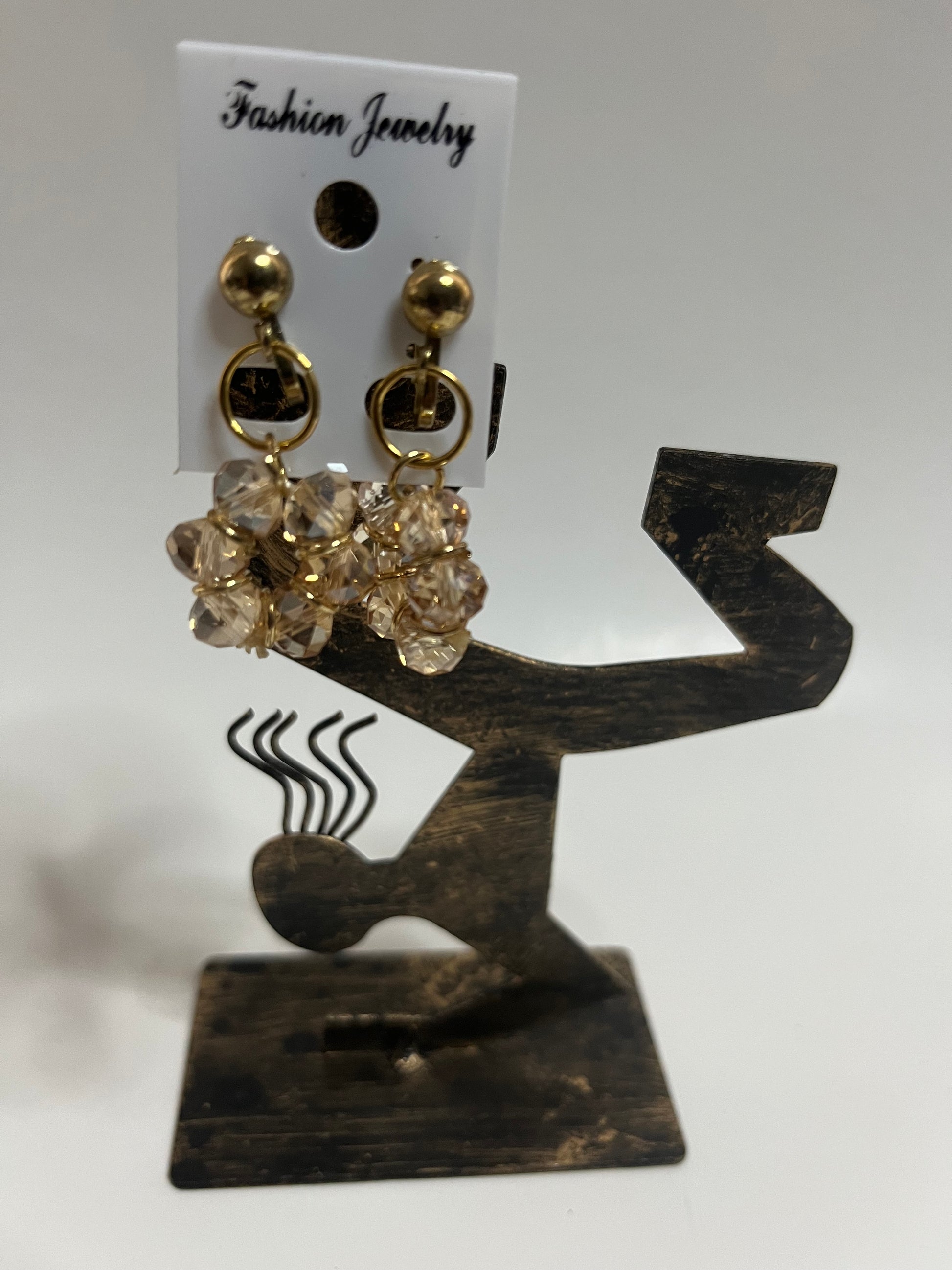 Resin Clip On Earrings 4 Pair Dangles 1" USA Made H11